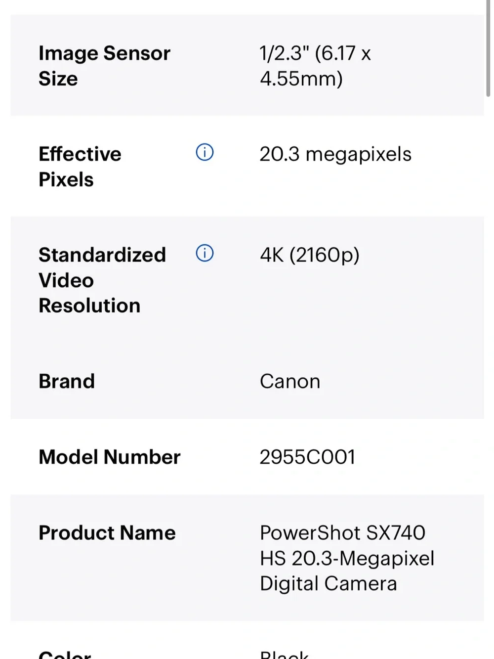 Canon Digital Camera - PowerShot SX740